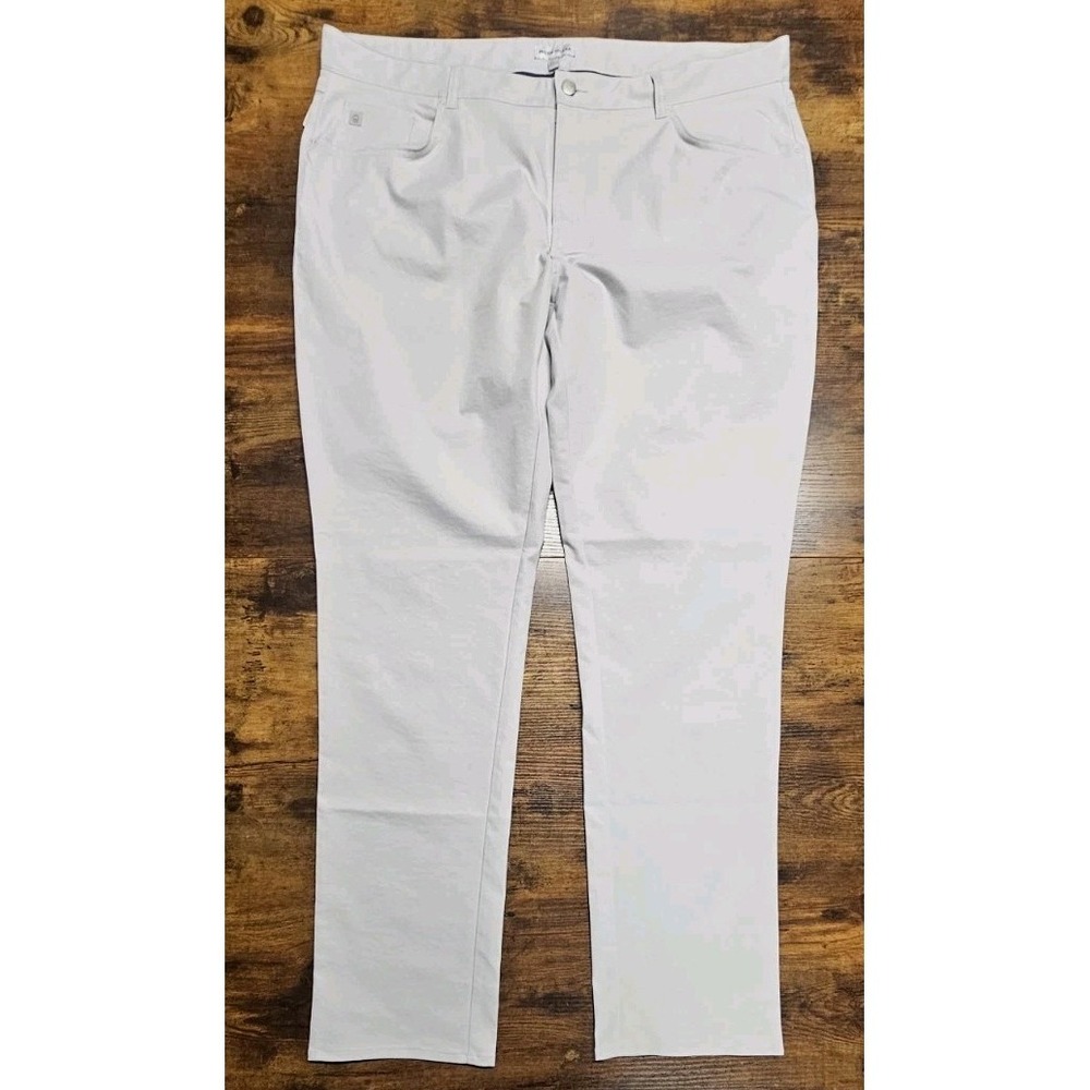 Peter Millar Golf Pants Crown Sport EB66 British Gray Performance 42 x 34 $160